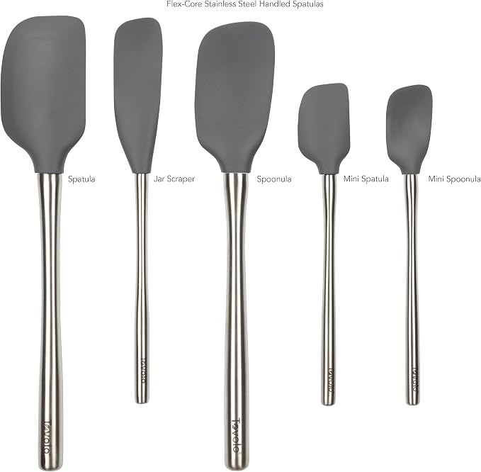 Tovolo Stainless Steel Handled Silicone Spatula Set of 5 Charcoal Gray - Image 2