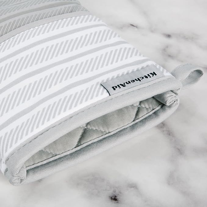 KitchenAid Albany Oven Mitt 2-Pack Set, Matte Grey - Image 3