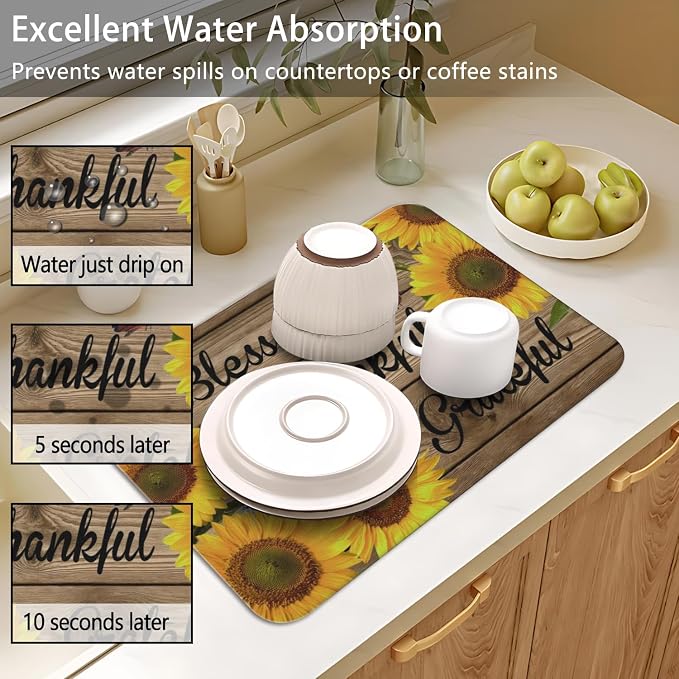 Dish Drying Mat for Kitchen Counter 2 Pack - Image 4