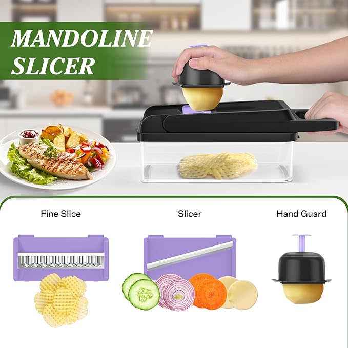 HomeHacks Vegetable Chopper Vegetable Cutter, 15 in 1 Kitchen Gadget, Onion - Image 4