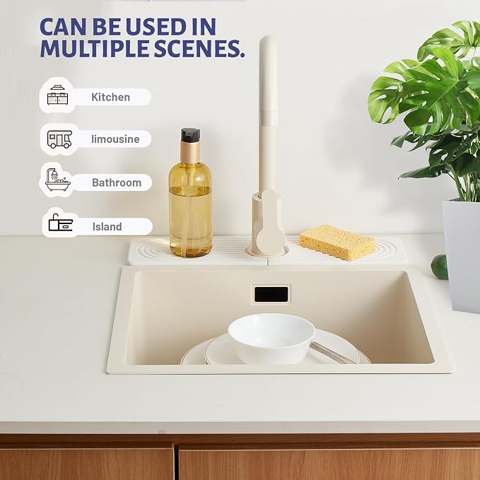 Stone Faucet Mat for Kitchen Sink, Faucet Mat Fast Drying Diatomite, Sink - Image 7