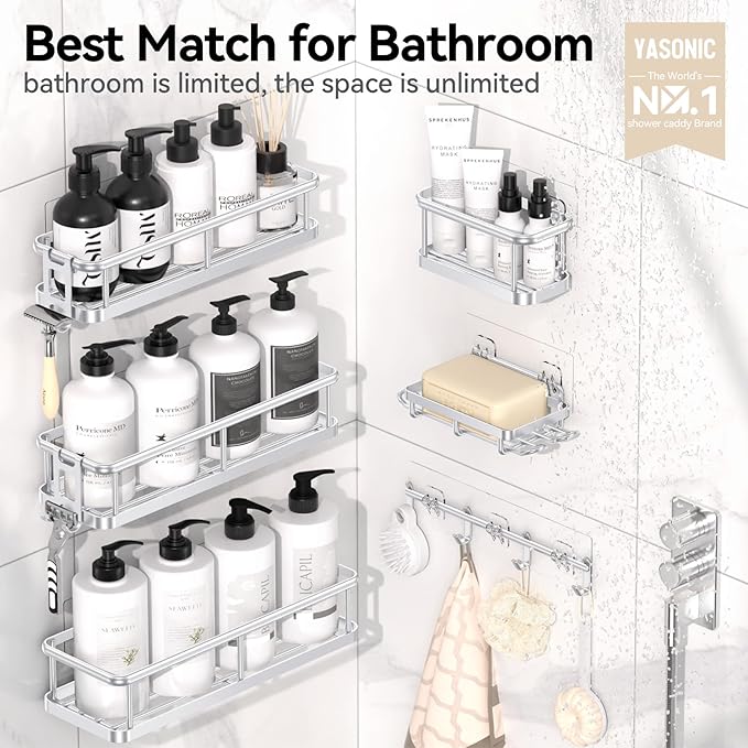 YASONIC Shower Caddy, Large Capacity Bath Organizer - Image 2