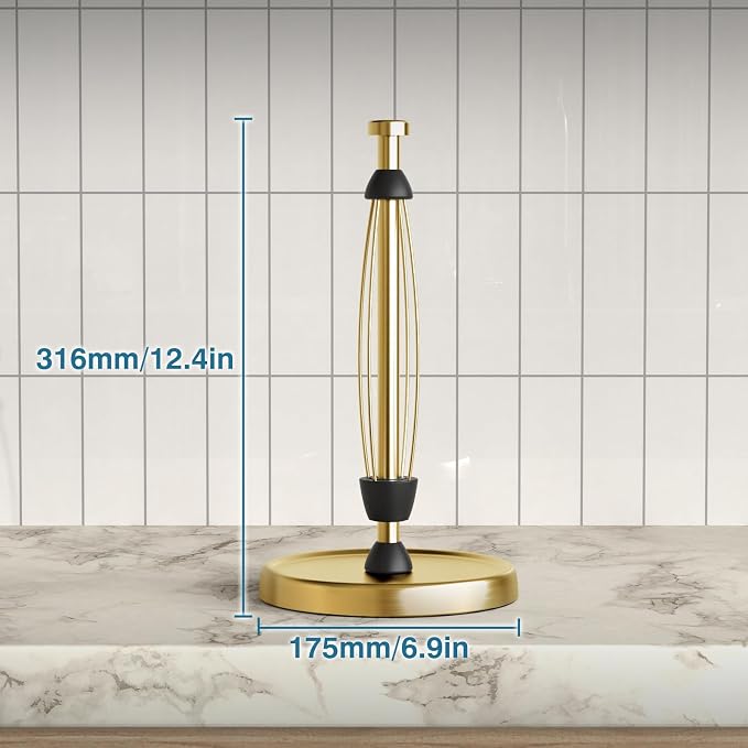 Paper Towel Holder Countertop, Stainless Steel, Weighted Base, Paper Towel Roll - Image 6