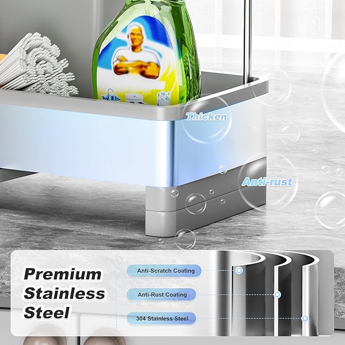 Ewaiira Stainless Steel Sink Caddy, Sponge Holder - Image 2