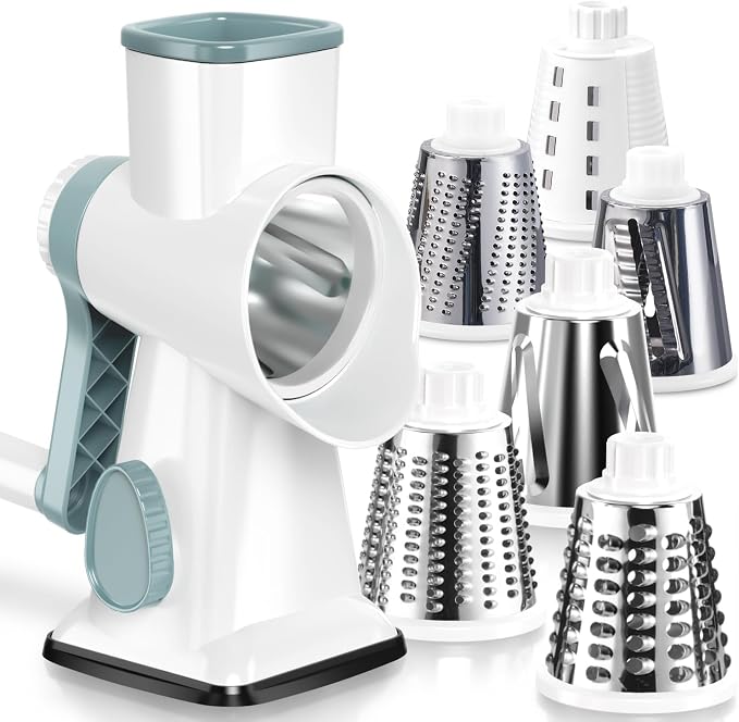 KEOUKE Rotary Cheese Grater Pro 6 in 1 by KEOUKE