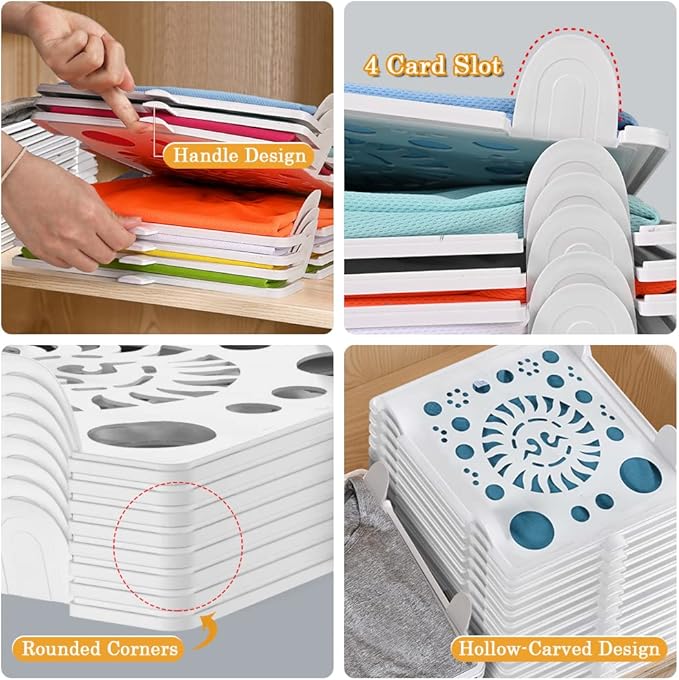 Accenter Tshirt Organizer for Clothes Storage, Stackable Closet Organizer - Image 4