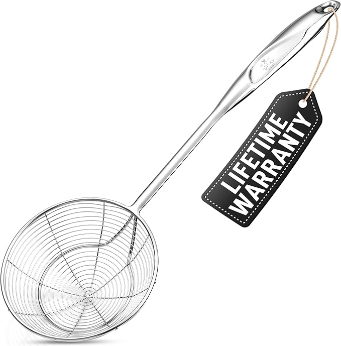 Zulay Kitchen Premium Stainless Steel Skimmer Strainer Ladle by ZulayKitchen