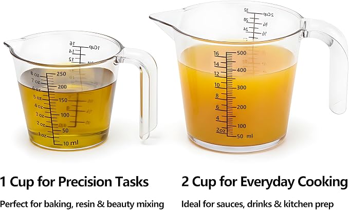 1 Cup Measuring Cup, Laser-Etched oz/cup/mL/Tbsp, Small Plastic Measuring Cup - Image 7