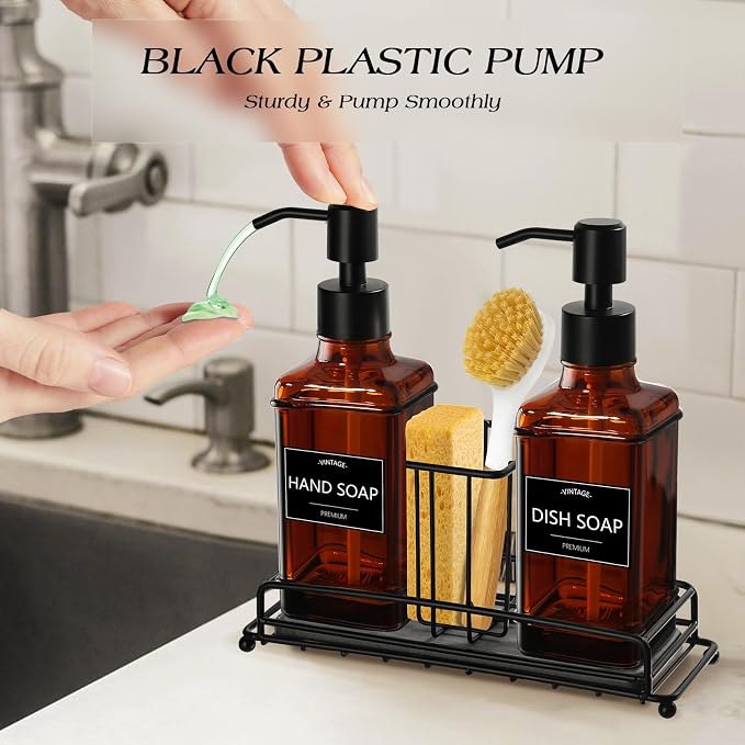 VIMERPA Dish Soap Dispenser, 10 fl oz Kitchen Hand and Dish Soap Dispenser - Image 5