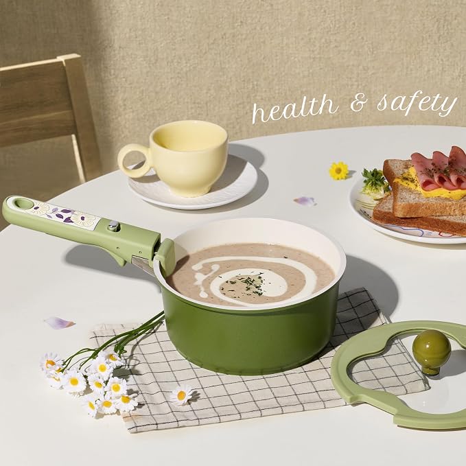 CAROTE 11pcs Ceramic Cookware Set, Pots and Pans Set Non stick, Induction - Image 4