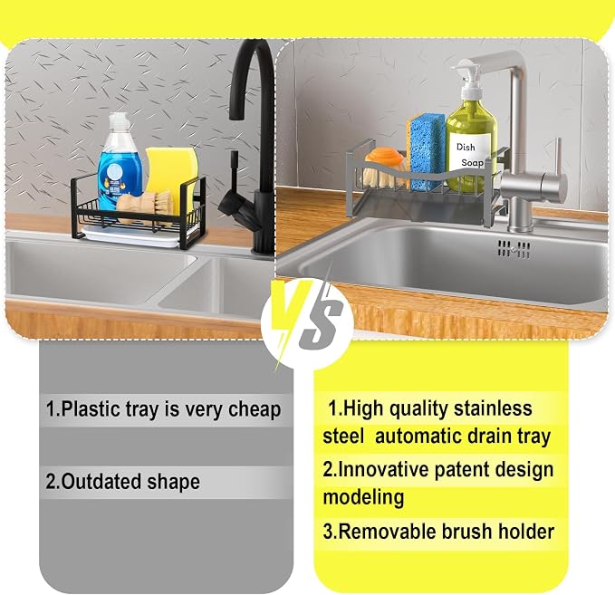 Maifan Stainless Steel Kitchen Sink Caddy Organizer - Image 4