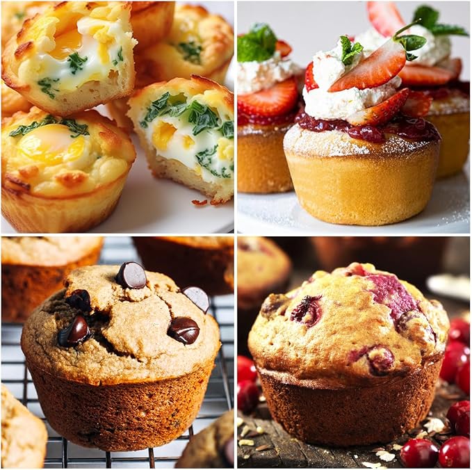 CAKETIME Silicone Muffin Pan, 2 Packs, Jumbo 6 Cups and Mini 24 Cups - Image 3