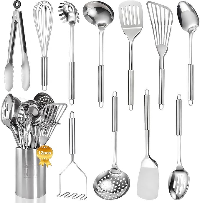 Stainless Steel Kitchen Utensils Set by Blithely