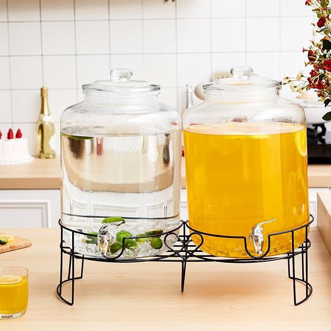 Honeydak 2 Pack 4 Gallon Glass Beverage Dispenser - Image 5