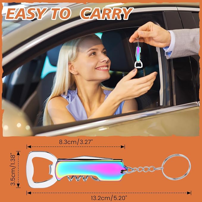Ziliny 24 Pcs Bottle Opener Keychain Bulk Wine Bottle Beer Opener Keychain - Image 7