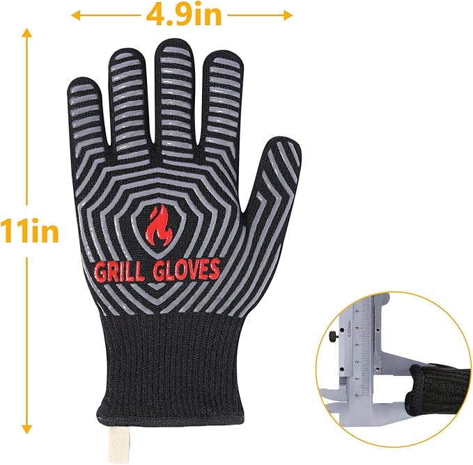 QUWIN BBQ Gloves, Oven Gloves, 1472℉ Extreme Heat Resistant, Grilling Gloves - Image 6