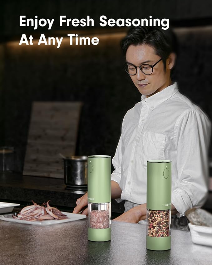 TOMEEM Upgraded Larger Capacity Electric Salt and Pepper Grinder Set - Image 8