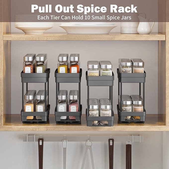 2 Pack Pull Out Spice Rack Organizer - Image 8