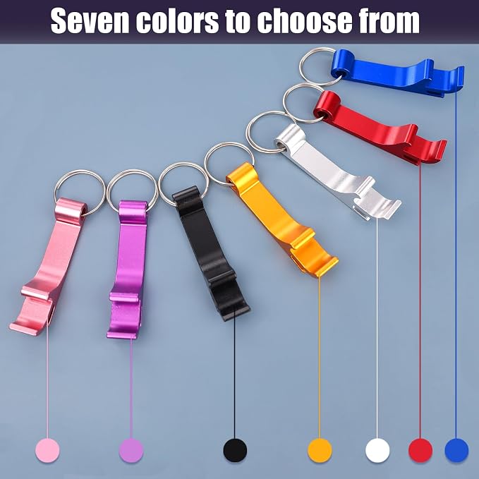 KTOJOY 7 Pack Colorful Beer Bottle Openers, Premium Metal Keychain Bottle Opener - Image 5