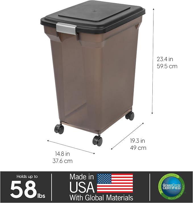 IRIS USA Dog Food Storage Container 58 Lb, Airtight Large Pet Food Storage Bin - Image 3