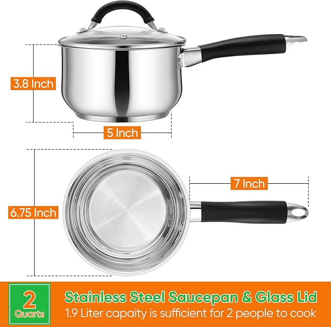 P&P CHEF 2 Quart Sauce Pan - Image 2