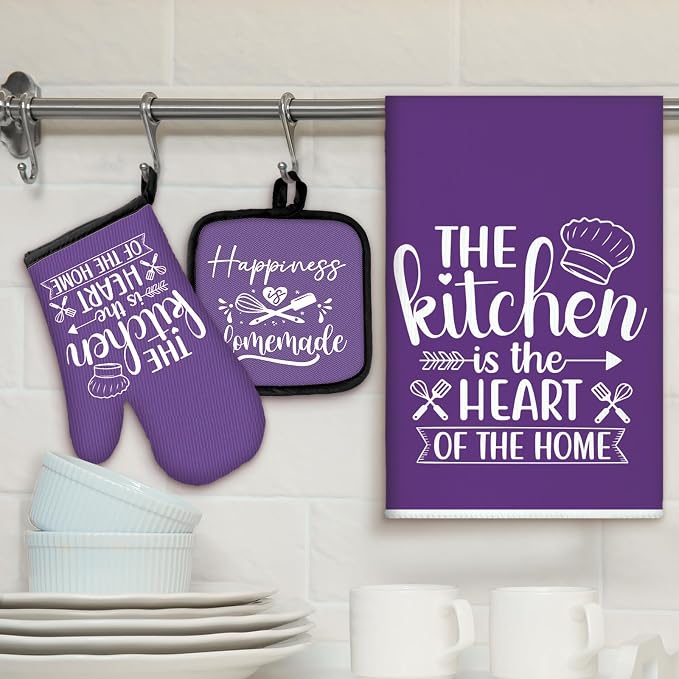 Sratte 6 Pcs Kitchen Decor Accessories Set Farmhouse Towels Pot Holders Oven - Image 2