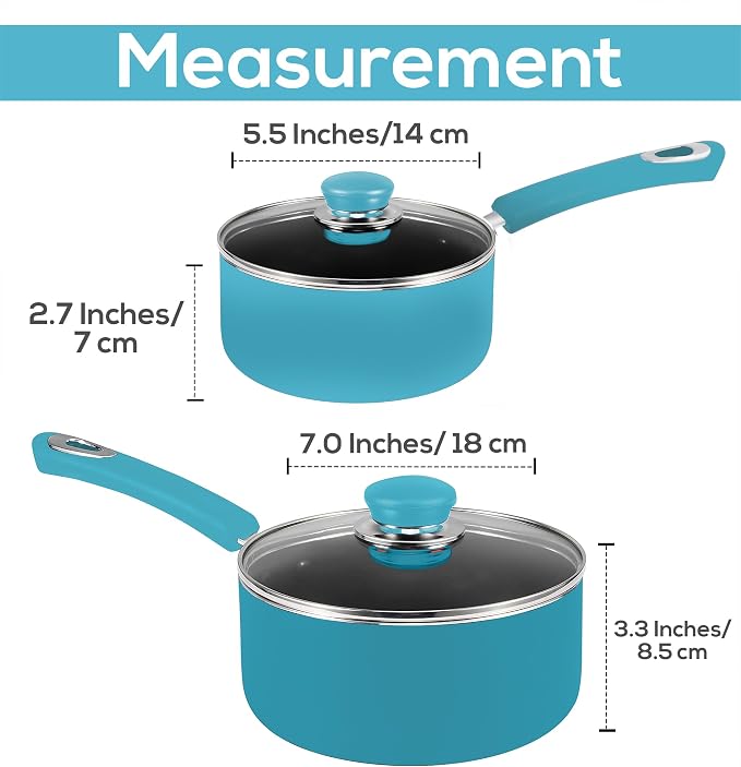Utopia Kitchen Nonstick Stock Pot Saucepan Set - Image 2