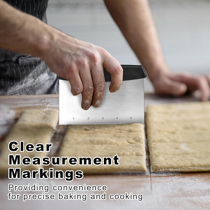 Bench Scraper, Dough Scraper, Premium Stainless Steel Dough Cutter - Image 3