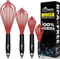 HOTEC 4 Pieces Silicone Whisks Set, Wire Balloon Whisks Egg Beater, Non-slip by Hotec
