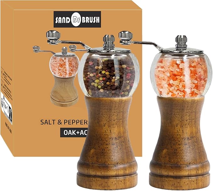 Pepper Grinder Set Classical Hand Shake Wood Manual Pepper Grinder, by SANDDRBRUSHCoLtd