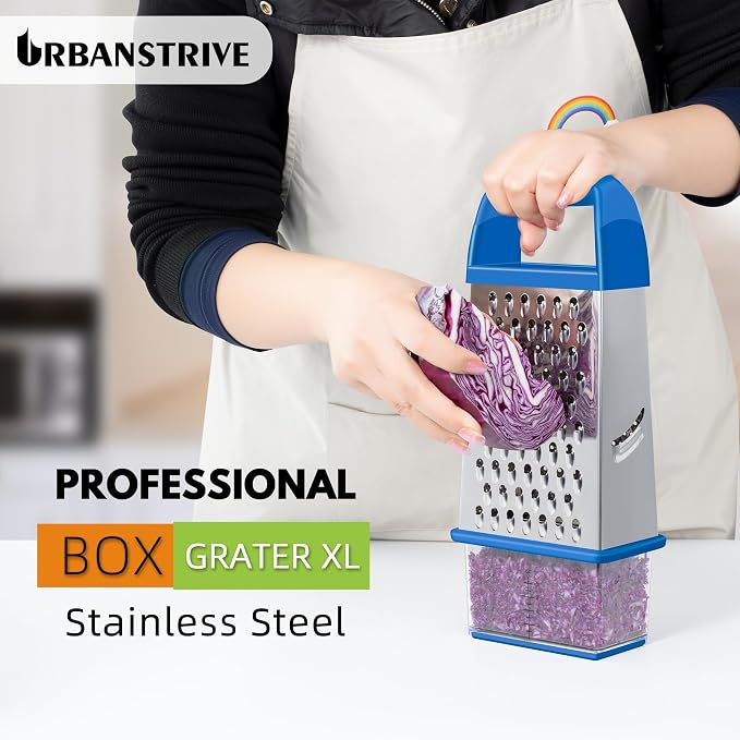 Urbanstrive Cheese Grater With Container, Professional Cheese Grater with Handle - Image 5