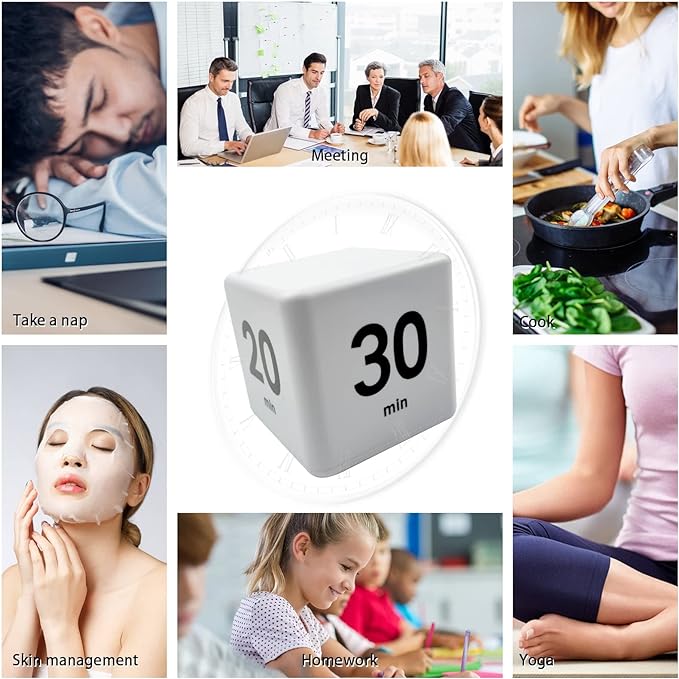 Feilifan Cube Timer, Productivity Cube Flip Timer - Image 7