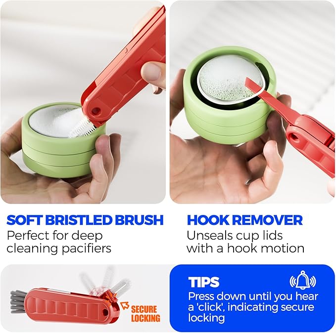 6 Pack Holikme 4 in 1 Cup Lid Cleaning Brush Set - Image 4