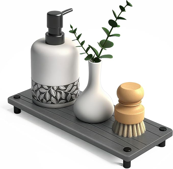 Quick Dry Sink Caddy Kitchen Sink Organizer, Water Absorbing Stone Tray by Unknown