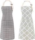 Tosewever 2 Pieces Cotton Linen Waterproof Bib Kitchen Apron by Tosewever