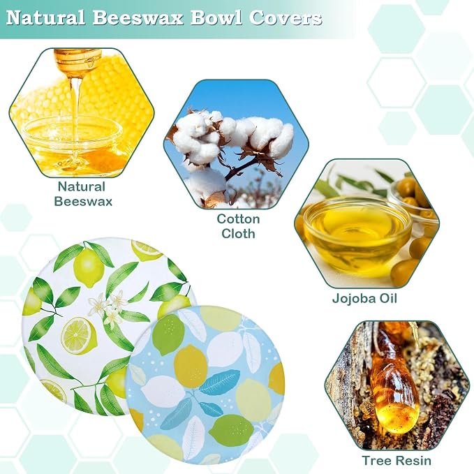 2 Large Reusable Beeswax Bowl Covers - Image 2