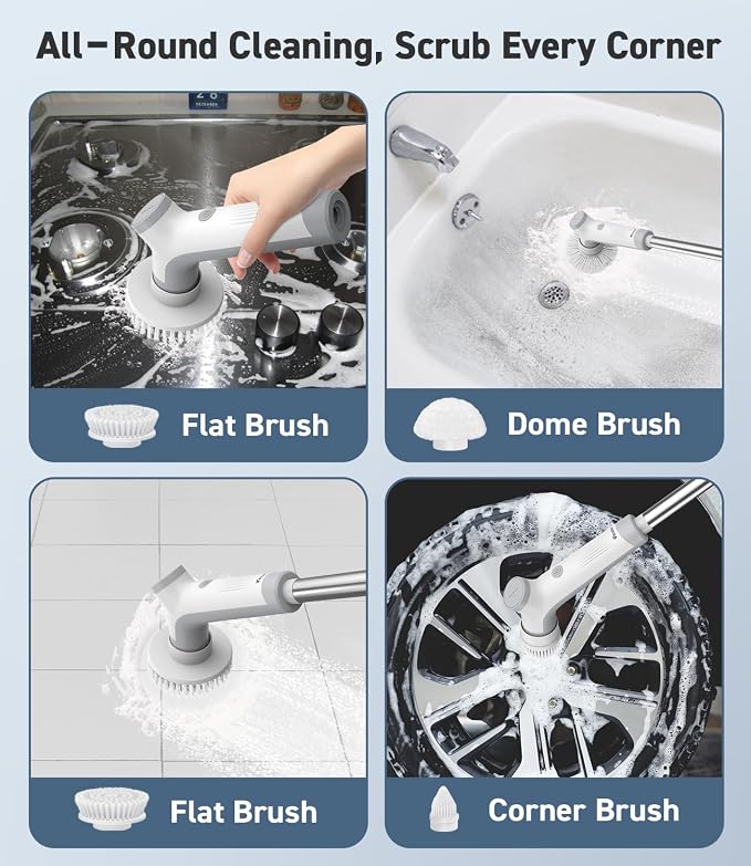 Electric Spin Scrubber, VEWIOR Cordless Shower Scrubber - Image 2