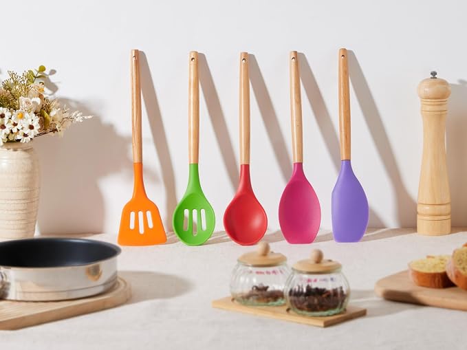 E-far Silicone Cooking Utensils Set, 5-Piece Kitchen Utensils Set - Image 6