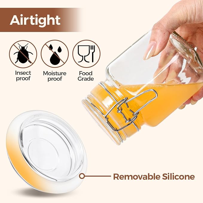 ComSaf Set of 12 Square Glass Jars - Image 4