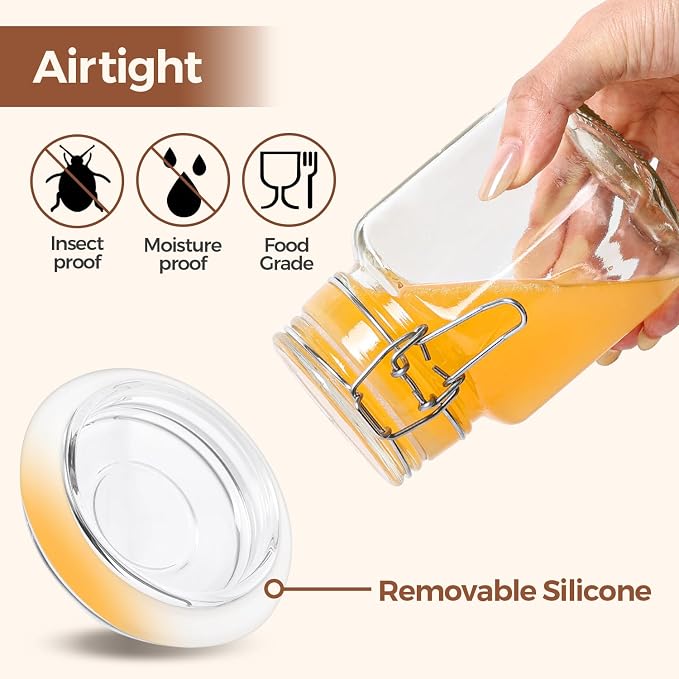 ComSaf Set of 6 Square Glass Jars - Image 4