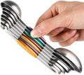 Magnetic Measuring Spoons Set of 7 Stainless Steel Stackable Dual Sided by YellRin