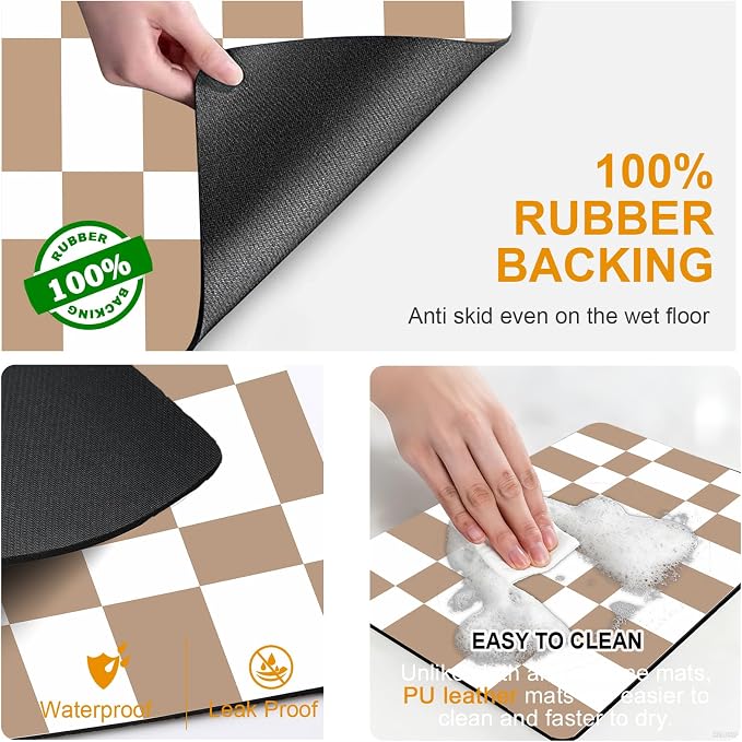 Dish Drying Mats for Kitchen Counter, Waterproof Coffee Mat for Countertop - Image 6