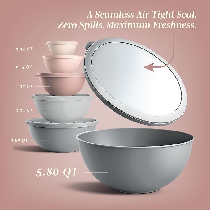 COOK WITH COLOR Mixing Bowls with TPR Lids - Image 2