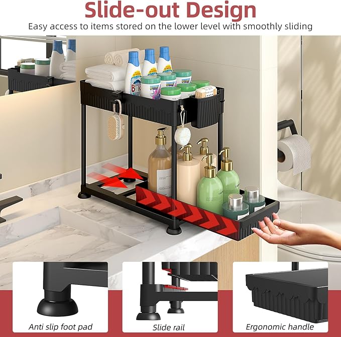 Sevenblue 4 Pack Under Sink Organizer, Bathroom Organizers and Storage - Image 2