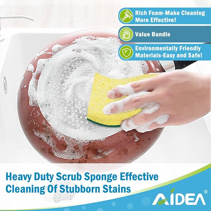 AIDEA Sponges Kitchen, Dish Sponges, Heavy-Duty Sponge - Image 6