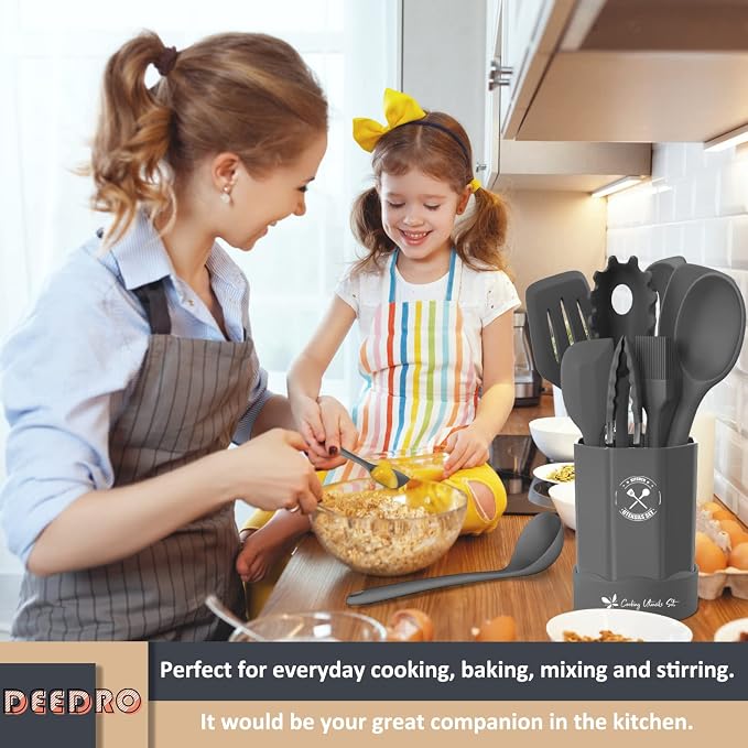 Silicone Kitchen Utensils Set, 16-Piece Silicone Cooking Utensils by Deedro - Image 6