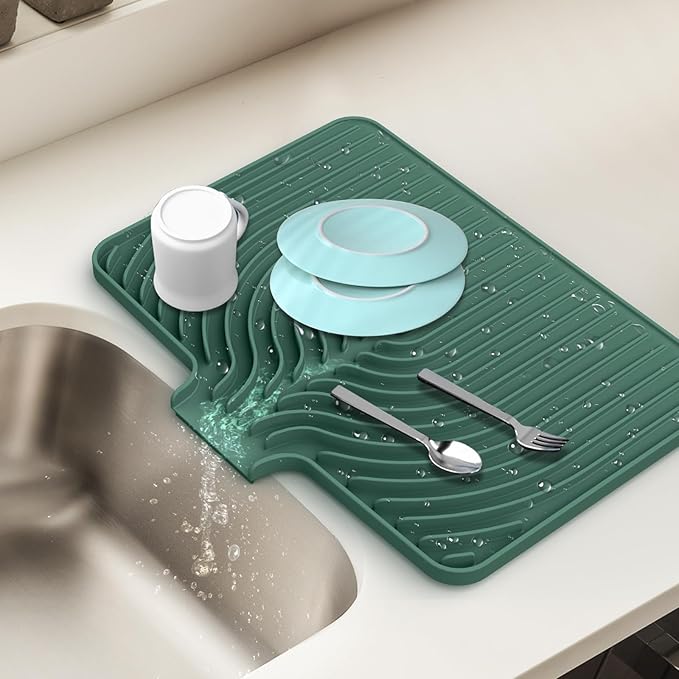 Dish Drying Mat for Kitchen Counter, by JACZZO