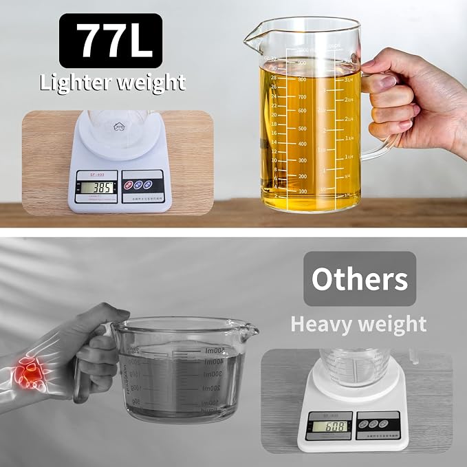 77L Glass Measuring Cup, High Borosilicate Glass Measuring Cup - Image 3