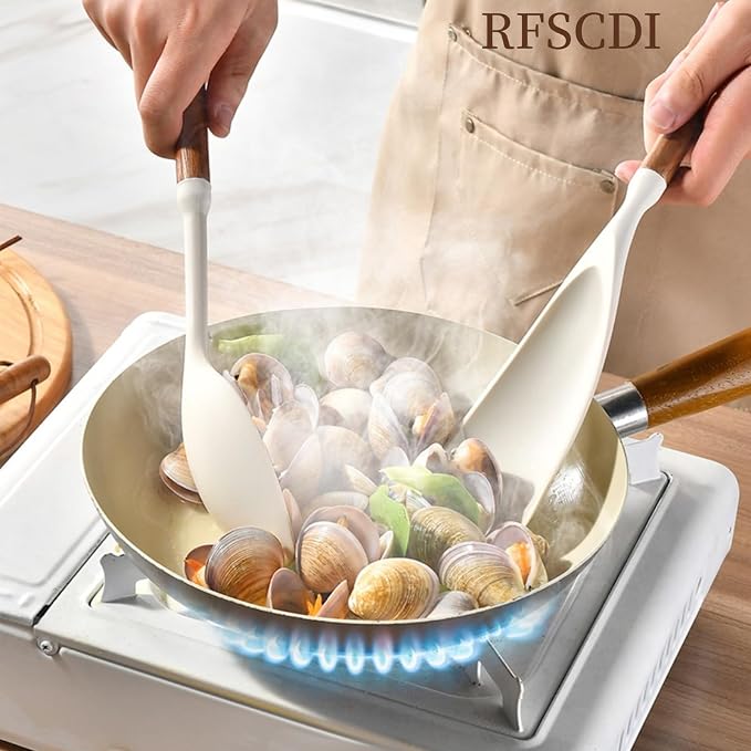 White Silicone Cooking Utensils Set, Kitchen Utensils Set 7 Pcs - Image 4