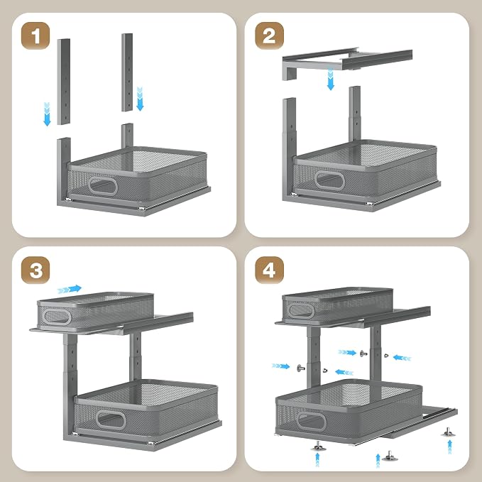 2 Pack 15.5IN-Depth Under Sink Organizer - Image 5